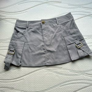 Grey cargo mini micro skirt